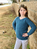 Heidi Sweater Crochet Pattern for Kids