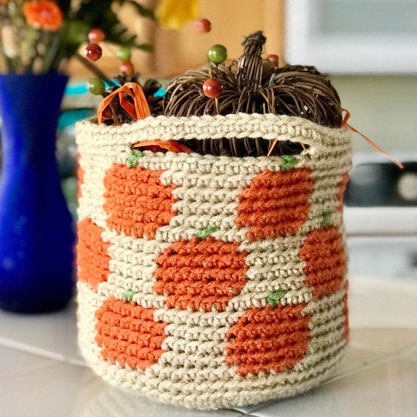crochet pumpkin basket pattern