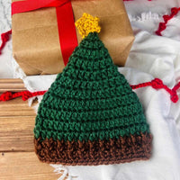 crochet baby christmas tree hat