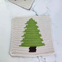 tapestry crochet christmas tree square