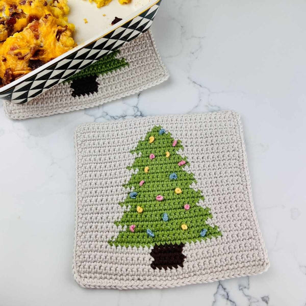 crochet christmas tree square