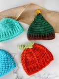 crochet holiday baby hats