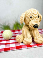 amigurumi crochet dog side view
