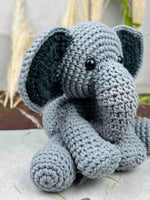amigurumi crochet elephant side view