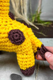 crochet giraffe tail close up