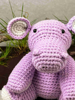 amigurumi crochet hippo close up