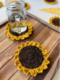 sunflower coaster crochet 