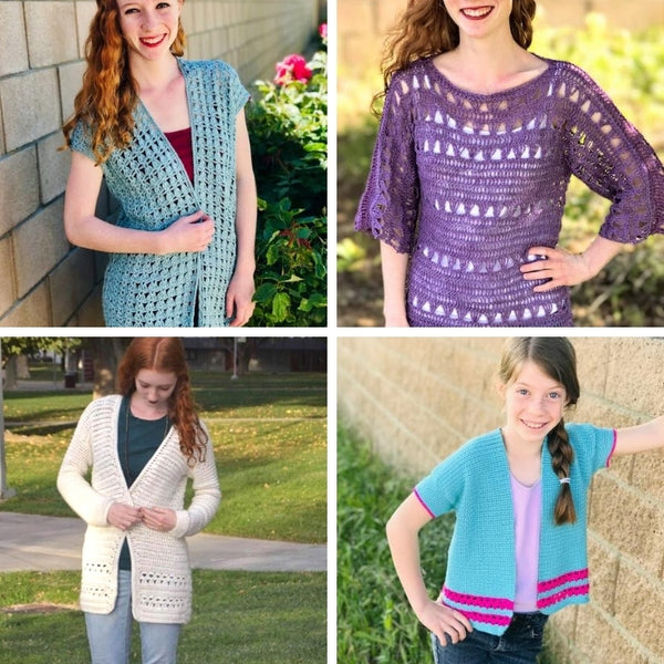 Easy Garments Pattern Pack - 4 Beginner Crochet Garment Patterns