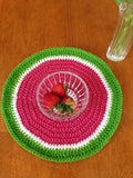 watermelon crochet placemat