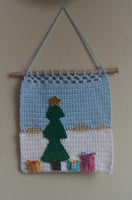 christmas crochet wall hanging