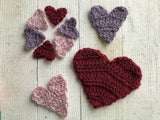 crochet heart pattern in 3 sizes