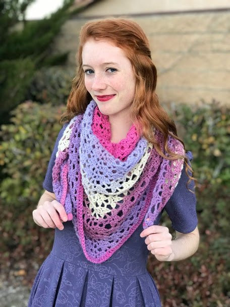 Amore Shawl Crochet Pattern - Lacy Crochet Triangle Shawl – Desert ...