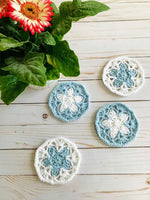 crochet flower coaster lacy