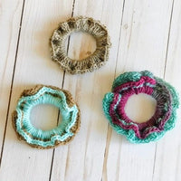 two toned layered scrunchie crochet pattern