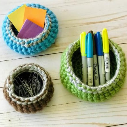 easy crochet baskets for storage
